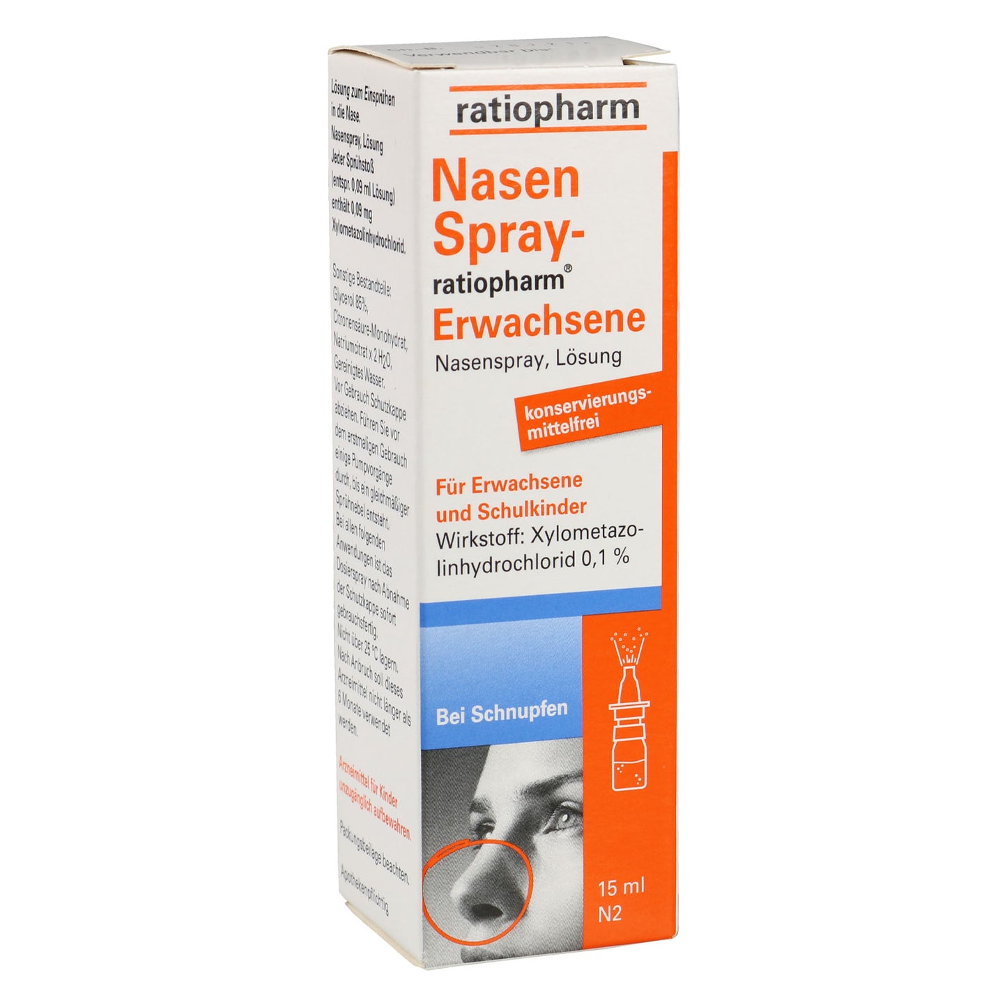 Verpackung NasenSpray ratiopharm für Erwachsene und Schulkinder konservierungsmittelfrei 15 ml