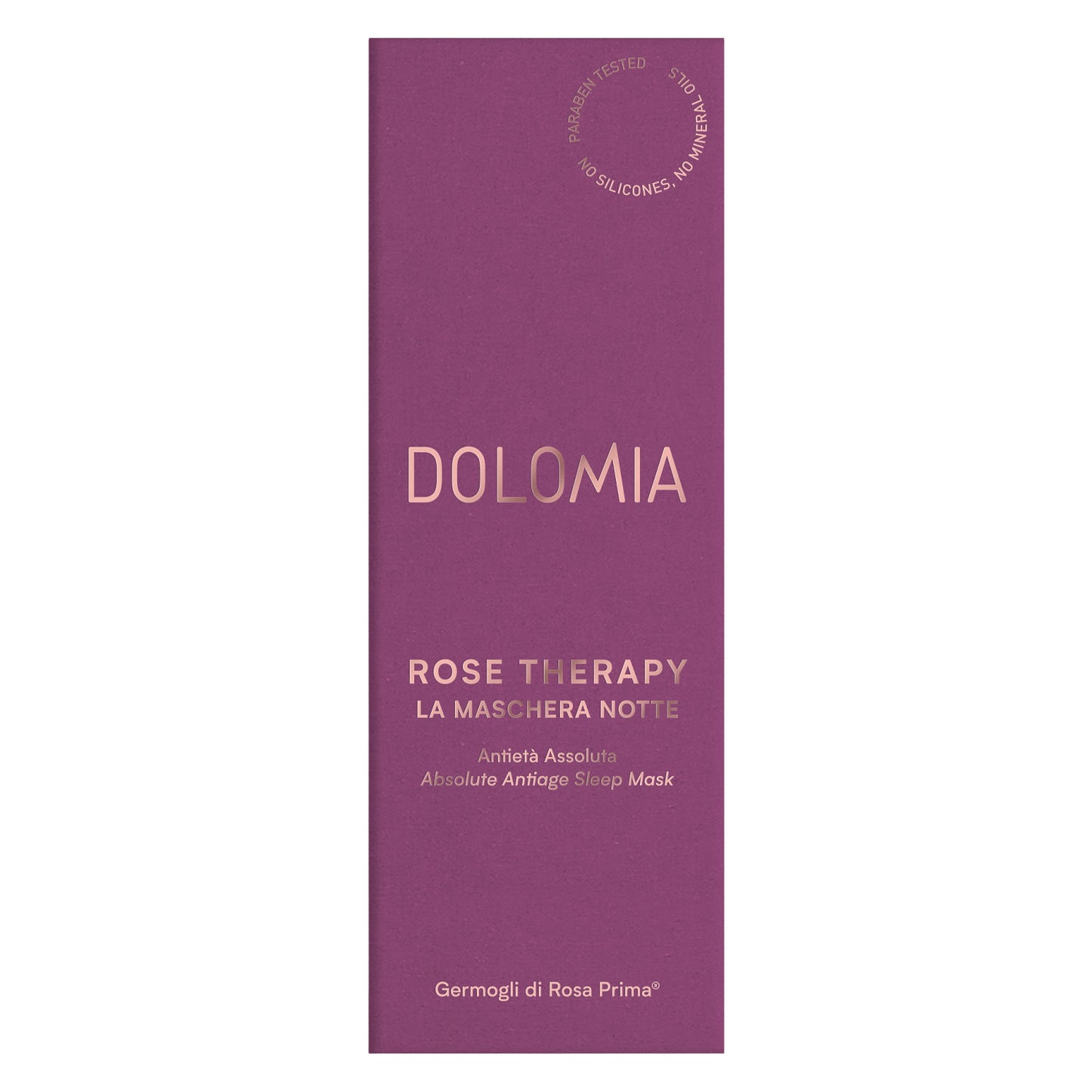 Verpackung DOLOMIA Skincare Rose Therapy Nachtmakse